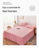 Korean Skin-Friendly Bed Skirt: Brushed Solid Color, Four Seasons, Anti-Pill, Fade & Shrink Resistant