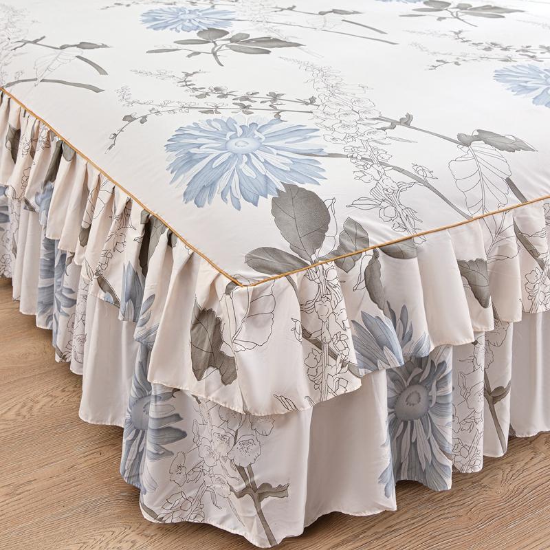 150/180/200cm Bed Skirts Princess Style Bedspread Cover featuring Skirt US Euro Bed Linen Smooth Twin Full Queen King Size Bed Sheet
