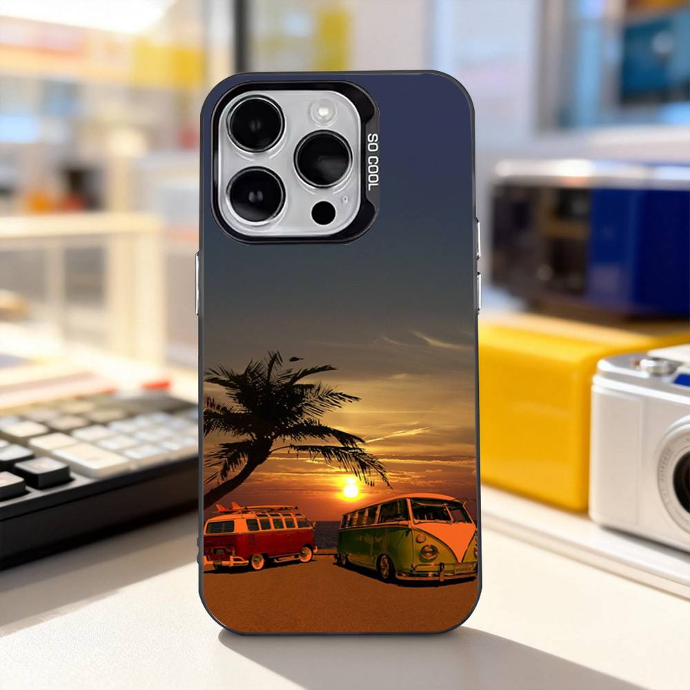 Combi Van Surfs Cool Phone Case For iPhone 17,16,15,14,13,12,11,Pro,XS,Max,Plus,Mini,SE4,E IMD Matte Black iPhone15