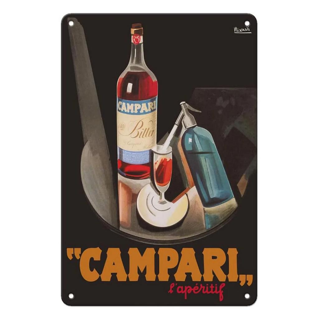 Campari Metal Tin Signs Martini Wall Decoration Plaque Vintage Art Poster Iron Painting for Man Cave Home Cafe Garden Club Ba