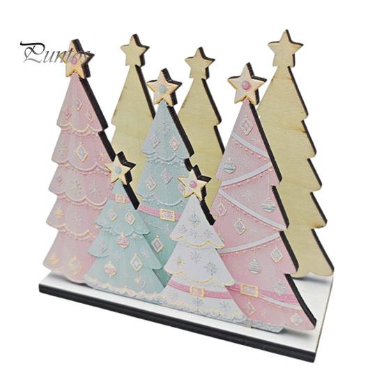 Makeup Brush And Lipstick Holder Christmas Theme Wooden Napkin Holder, Decorative Holiday Paper Towel Stand, Dried Flower Vase for Table HD