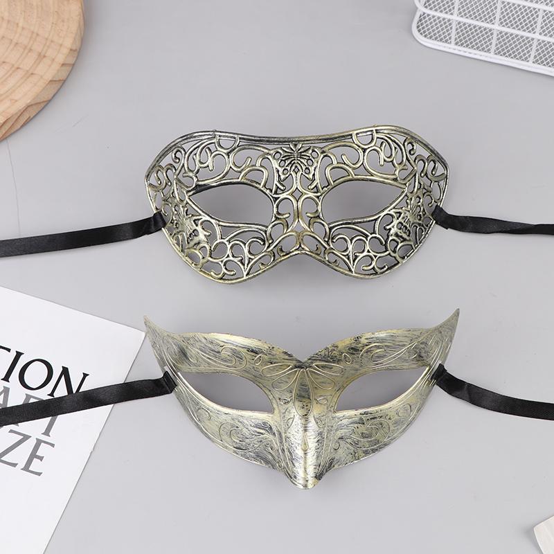 2Pcs Halloween Mask Retro Half Face Costume Masks Masquerade Party Decorations Plastic Women'S Props Dance Mask