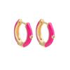 Vintage Multicolor Enamel Flower Round Hoop Earrings Boho Gold Color Circle Round Earrings Statement Jewelry Gifts for Women