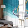 Ocean Gradient Anchor Teal Sheer Curtains For Living Room Bedroom Tulle Curtain For Kitchen Voile Curtain Blind Panels