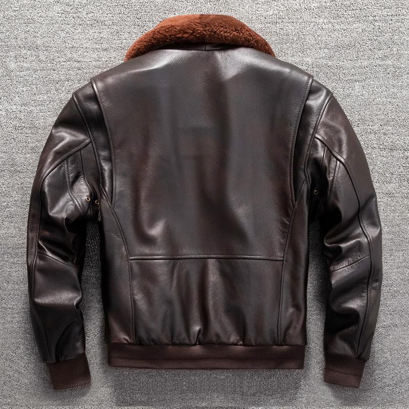 Leather Leather Jacket Sweater Collar Cotton Removable Liner Men's Winter Large Size Jacket