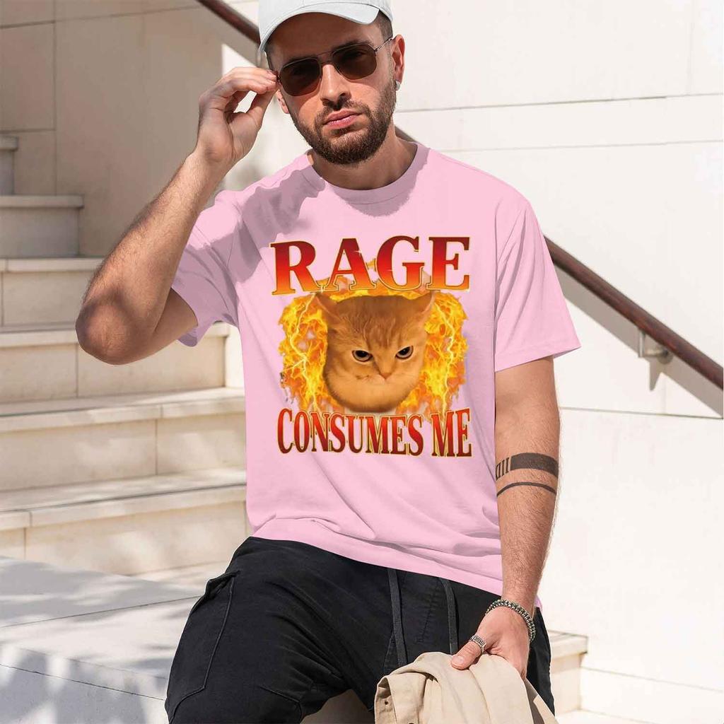 Funny T Shirt Rage Consumes Me Tshirt For Unisexs Unisexs Kitten Graph Tee Casaul Crewne Short Sve 2026 New Model Shortsleeve Crew