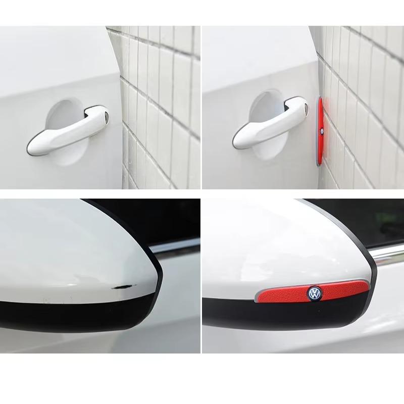 Valve Stems Caps Car Sticker For VW Volkswagen Jetta MK5 Golf 4Pcs Car Door Rearview Mirror Anti-Collision Strip Stickers Access zd7