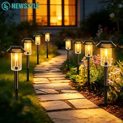4/8PCS Solar Pathway Lights IP65 Waterproof Auto On/Off Solar Powered Landscape Lighting Outdoor Decor Lamp for Garden Yard Lawn