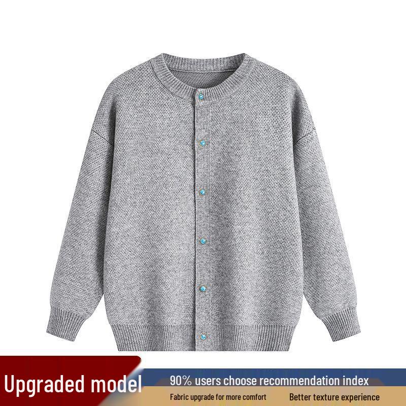 

Men s Autumn Black Turquoise Button Cardigan Sweater - Korean Ins Style Knitwear XL сірий колір