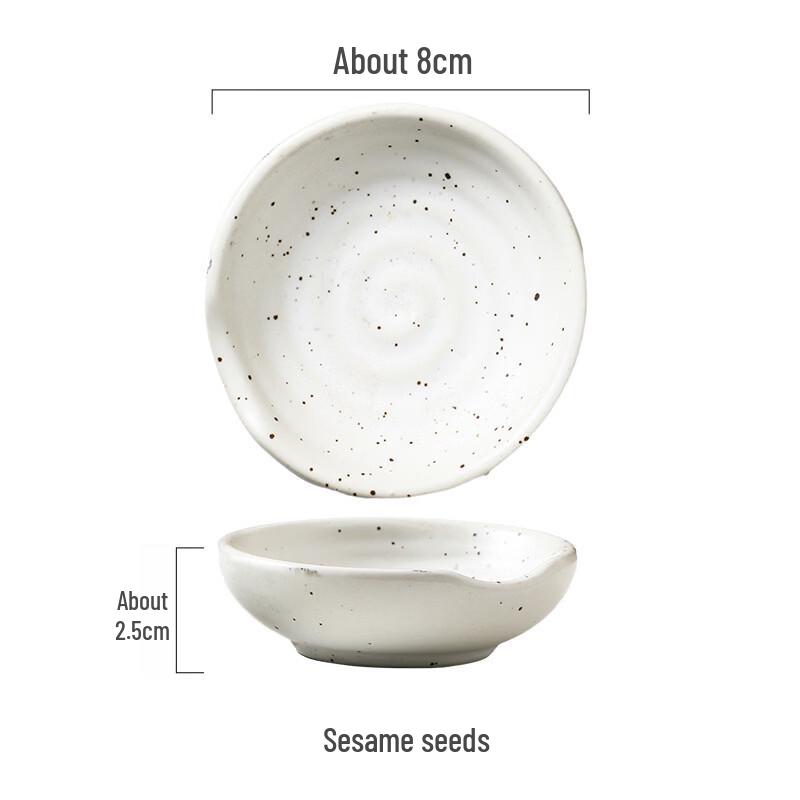 Japanese Ceramic Sesame Dot Chopstick Rest & Sauce Dish Set (5-Pack)