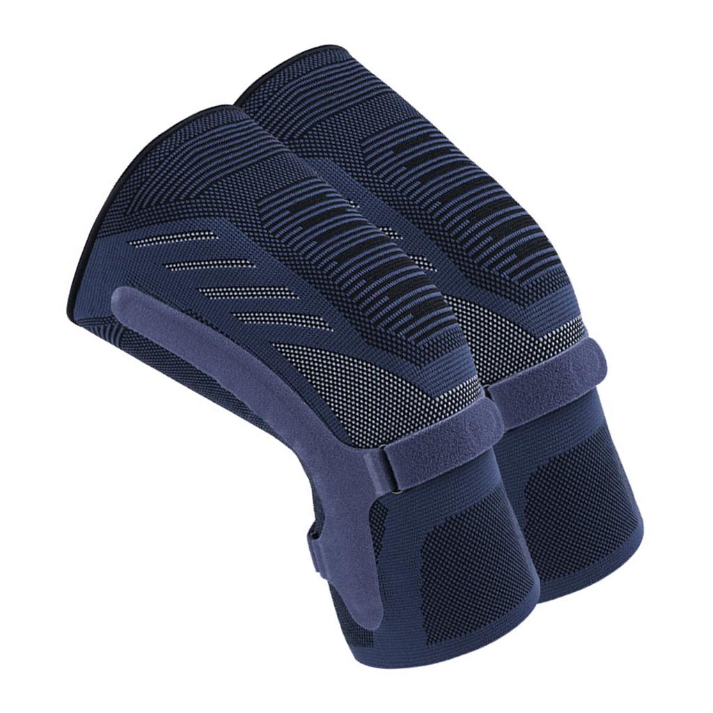 Compression Knee Brace Sleeves Breathable Knit Non-Slip Knee Support with Double-sided Spring Stabilizers