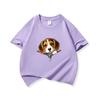 Kids Cotton T Shirt Cute Beagle Puppy Dog Zipper Print Crew Neck Short Sleeve Tee Casual Breathable Boys Girls Summer Tops
