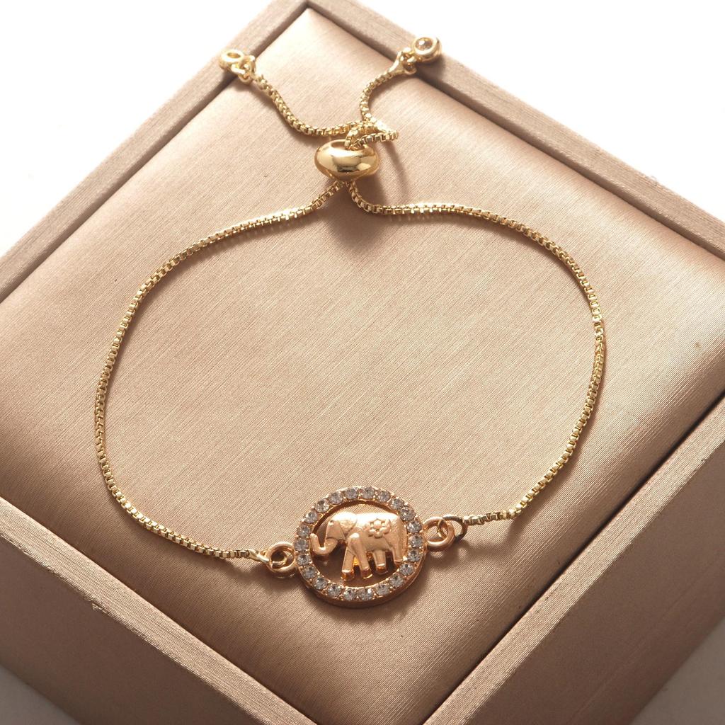 Verstellbares Einfaches Mode Strass Elefant Armband für Damen