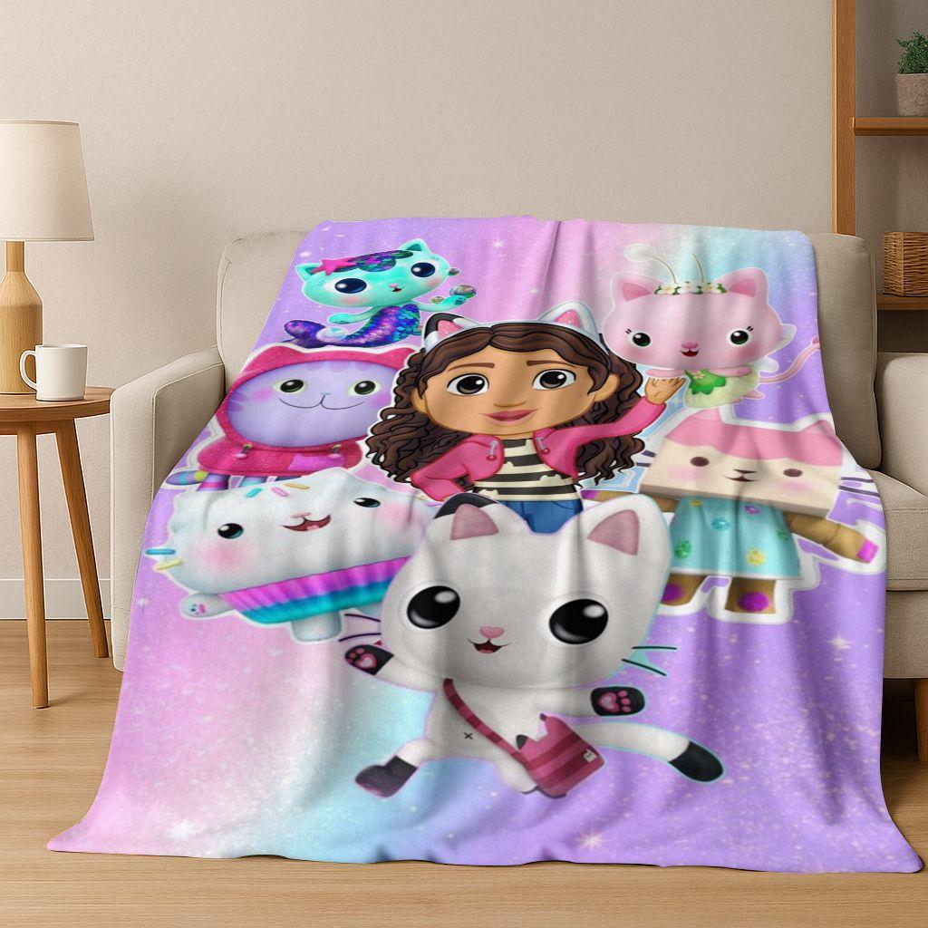 26 Stili Cartone Animato La Casa delle Bambole di Gabby Regalo per Ragazza Coperta in Flanella, Calda e Accogliente Morbida Coperta Plaid per Casa Camera da Letto Letto Divano Coperta Bambino