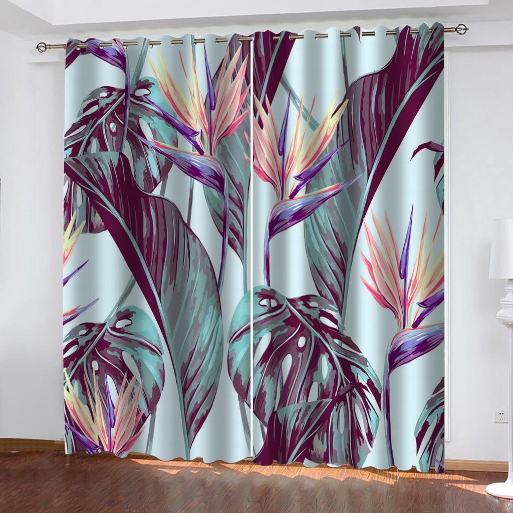 

Розовые розы Цветочные девушки оконные шторы для детей спальня гостиная зал украшения кухни дверь декор шторы жалюзи 2 шт W50 X H130(CM)X2&Grommet Top