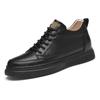 winter medium and high-top men's shoes cowhide casual thick-soled breathable invisible inner height-increasing men's shoes 6cm sports board shoes