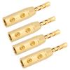 4PCS Gold Plated BFA Banana Plug Double Screw Open Screw Banana Plugs  For Sound Systems