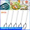 5Pcs Spork Long Handle Spoon Fork Silverware Multipurpose Flatware Utensil Set for Dessert Ice Cream Salad
