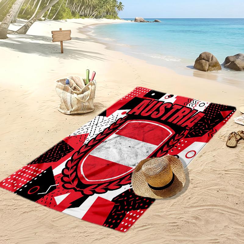Asciugamano da Spiaggia con Stampa Calcio Austriaca Asciugatura Rapida Super Assorbente Morbido Asciugamano da Bagno per Nuoto Spiaggia Viaggio Souvenir Regalo