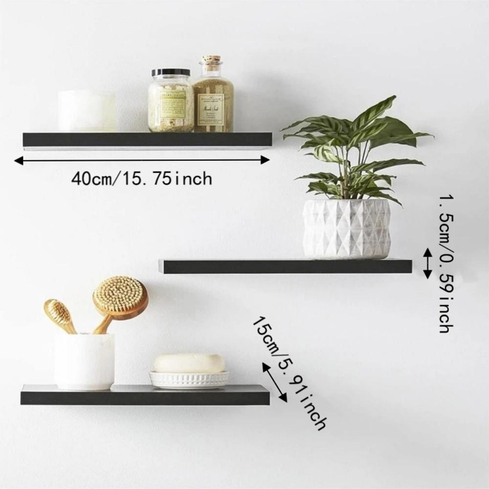 Wooden Hanging Storage Rack Invisible Brackets Display Stands Plant Rack Floating Shelves Bathroom