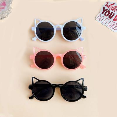 Nouveaux Lunettes de Soleil Mignonnes Oreilles de Chat pour Filles Enfants Protection Solaire Extérieure Mode Enfant Vintage Classique Lunettes de Soleil Protection Enfants