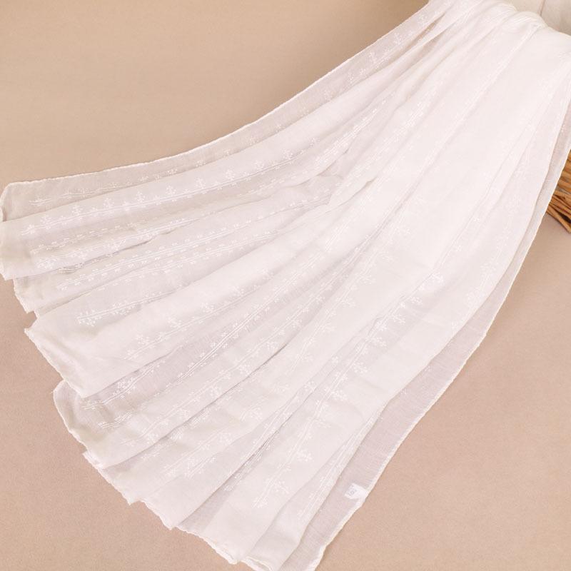 Cotton foam printed women's long scarf, monochrome cotton yarn popular scarf shawl