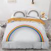 Rainbow Birds Star Duvet Cover Set Twin Full Size Cute Polyester Comforter Cover for Kids Boys Girls Bedding Set Quilt Cover