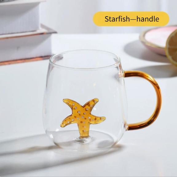 Pahar din Sticlă cu Bule 3D Realizat Manual Formă Tridimensională Animal și Plantă Formă Rezistent la Căldură Pahar Borosilicat pentru Băuturi & Cadouri