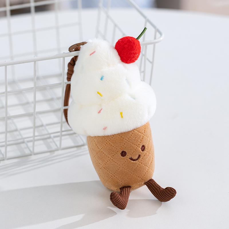 Cartoon-Eiscreme-Stofftier gefülltes Lebensmittel Snack Kissen Kissen Dessert-Hörnchen-Puppe Kawaii Zimmerdeko Weihnachten Geburtstagsgeschenk