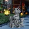 JYL/112,Resin Cement Color Dog Solar Outdoor Light Statue for Villa Sculpture Corridor Lamp