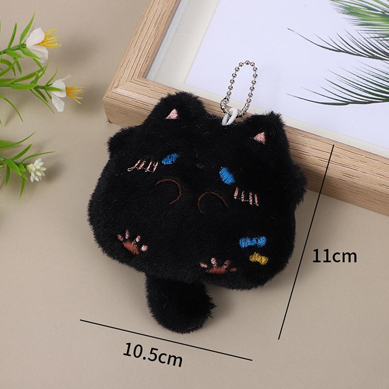 Krásná měkká plyšová klíčenka kreslená hračka pro panenku Plyšový přívěsek Kawaii Cat s ocasem