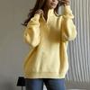 2026 Womens Fashion Zip Loose Lazy Style Knit Sweater