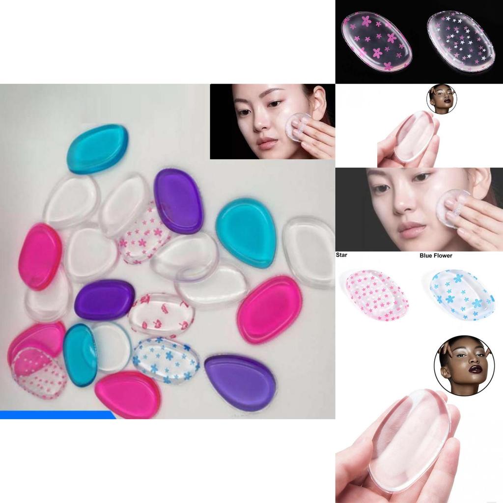 Colorful Silicone Leaf Makeup Puff Dry Wet Dual-use 6.3*4cm