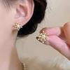 Exquisite Sparkling Zircon Imitation Pearl Snowflake Earrings for Women, Suitable for Women's Daily Party Zircon Gifts