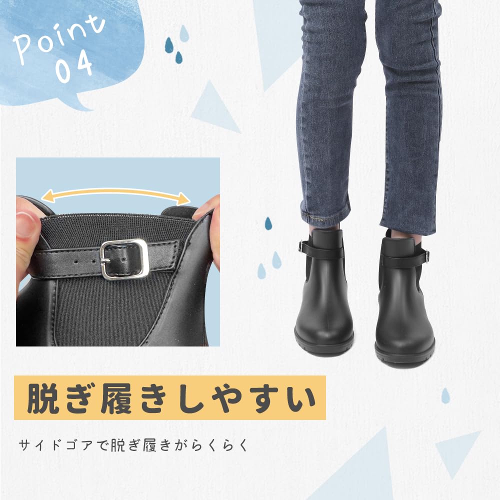 PAFHL Short Rain Boots with Side Stylish Waterproof Easy To Perfect for Rainy and Fishing Size Women's Gore, Non-Slip Design, Wear, School, Work,