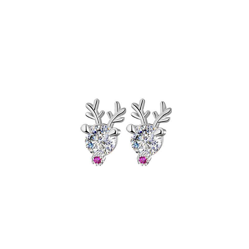 S925 Sterling Silver Gold Plated Grape Purple Zircon Stud Earrings Forest Sweet Niche Design Daily Versatile Girls Ear Ornaments