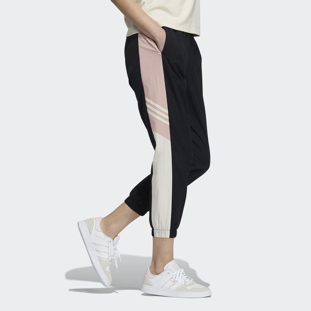 Adidas Neo Side Color Block Vintage Nine-Point Athletic Pants Women Pants Black HE7936