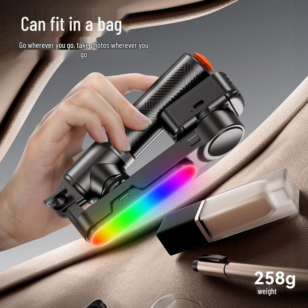 Anti-Shake Selfie Stick with Built-in Beauty Light and Tripod