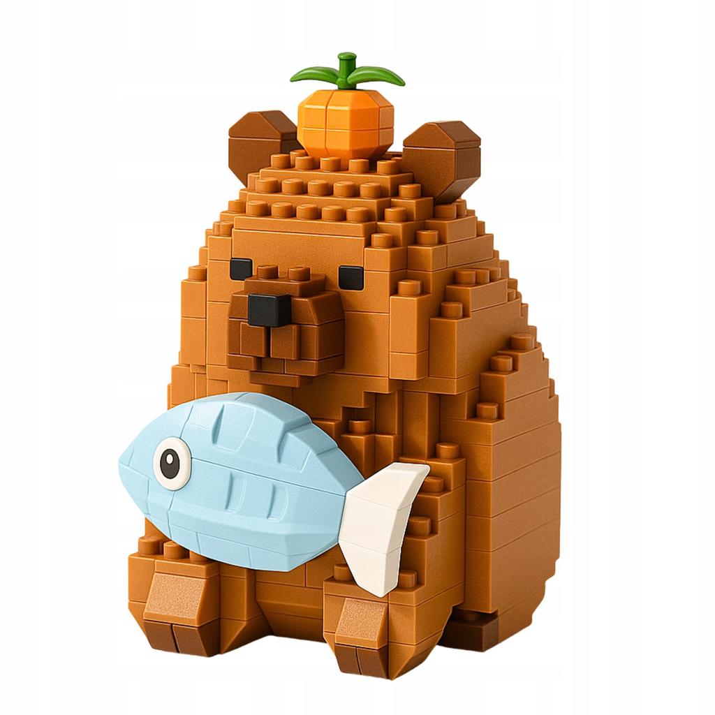 Capybara Construction Blocks Capybara Fish Apple Block Set Figure