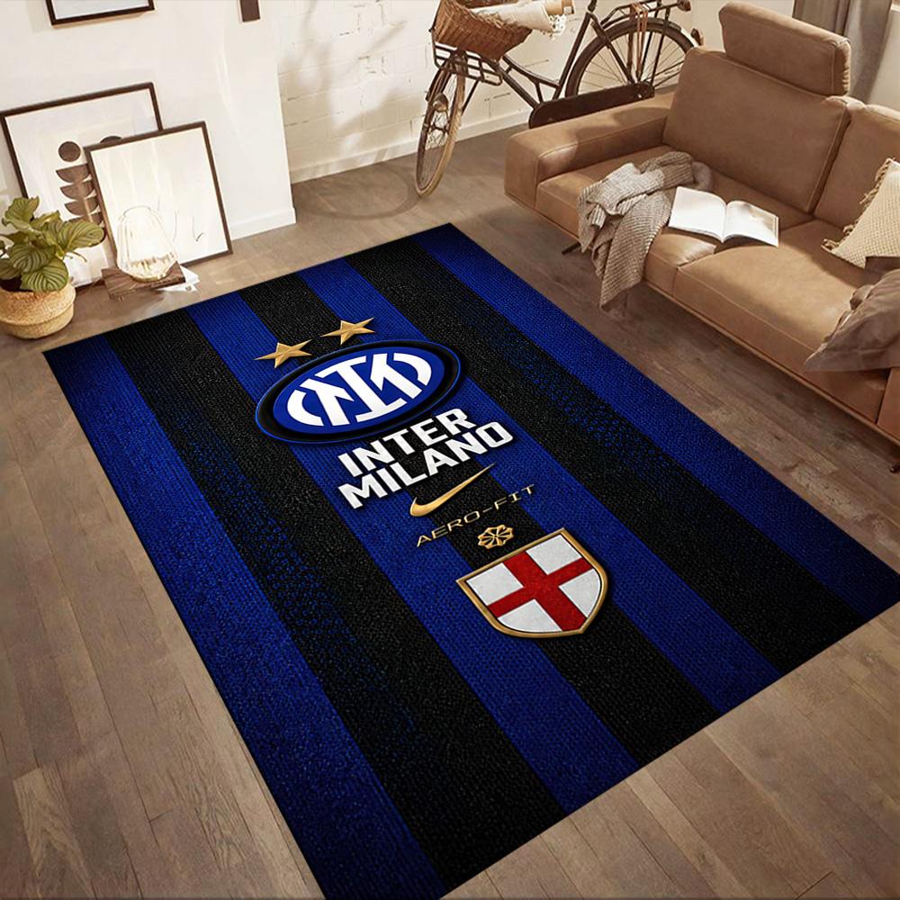 Inter Milan Area Rug Design For Kitchen Game Room Living Rooms Hallway Antislip Carpet Anime Office Decor Perfect Gift For Valentine'S Wedding Birthda