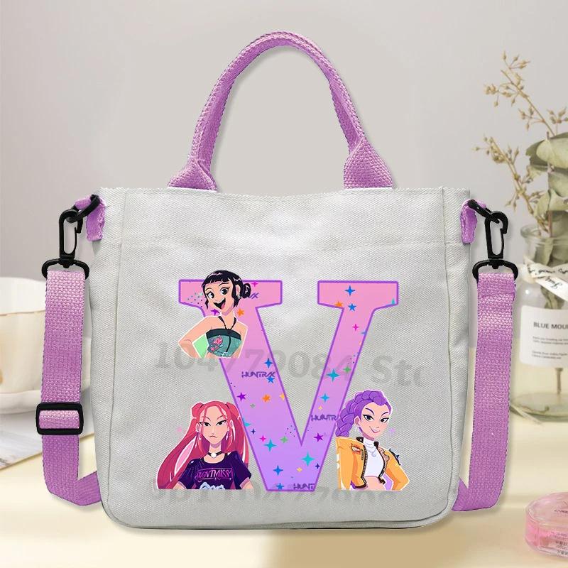 Anime Cartoon Printed Student Commuter Handbag Large Capacity Portable Casual Canvas Bag
