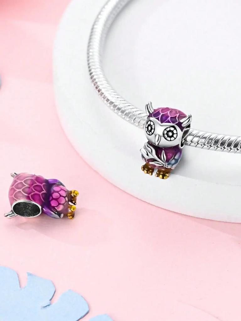 Charms Plata Copper Colors Black Cat And Cute Owl Beads Charm Pendant For Original Bracelet For Women Diy Jewelry Love Gift