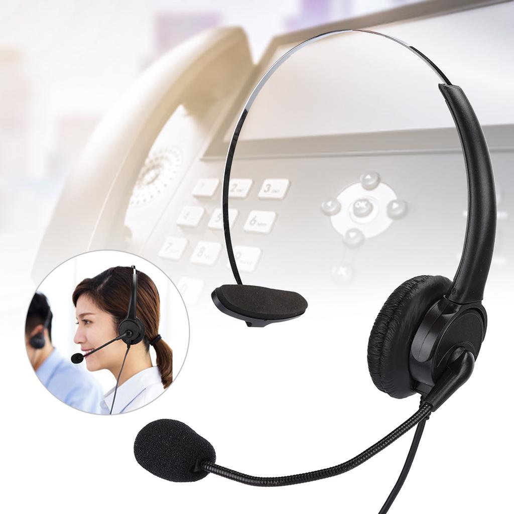 Telephone Monaural Headset Landline Phone Headphone with Microphone for Home Use