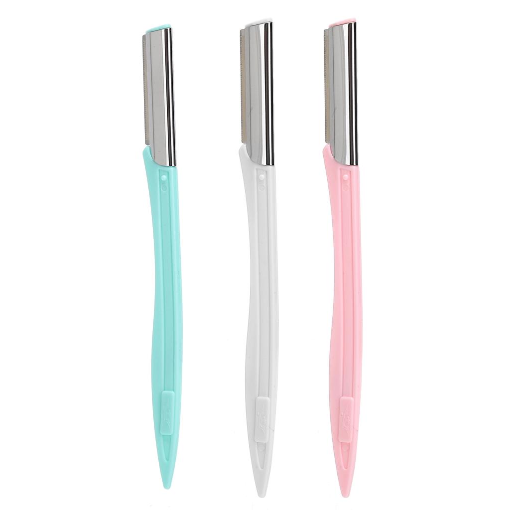 3Pcs Women Eyebrow Trimmer Stainless Steel Blade Facial Hair Shaver Eyebrow Shaping Razor