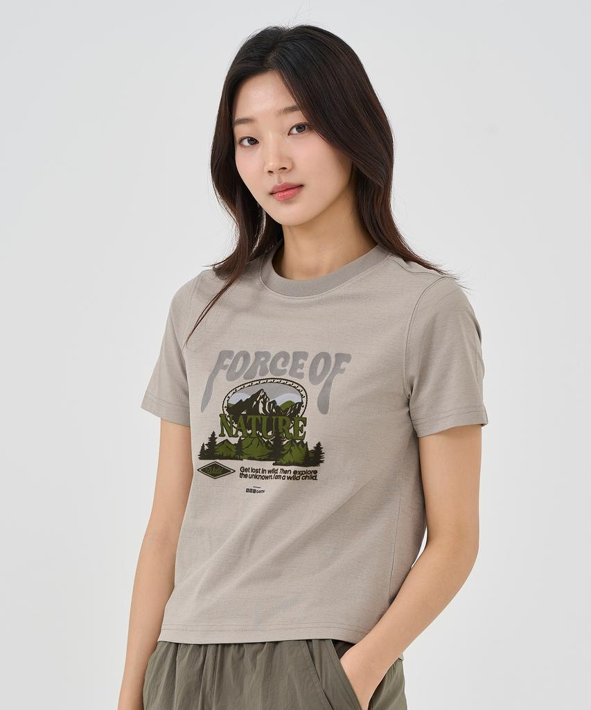 BBC EARTH W Big Nature Short Sleeve Round Neck_Ash Grey