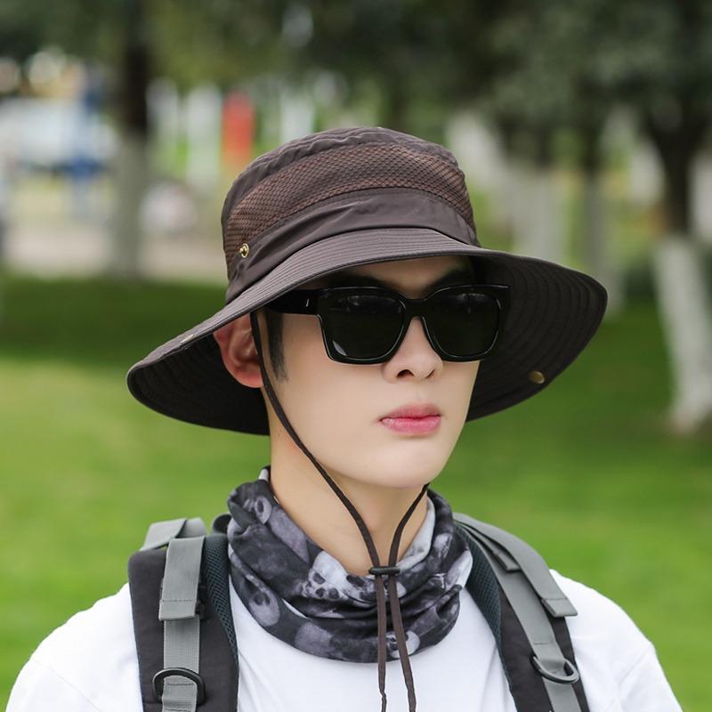 Hat men's summer tide cycling sun hat mountaineering big edge sun hat travel bucket hat beach sun hat