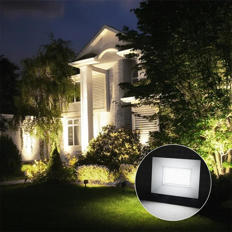 LED Floodlight 200W 150W 100W 50W 20W 10W PIR Motion Sensor IP66 Waterproof 220V Hanging Exterior Outdoor Wall Lamp Spotlights