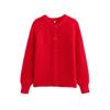 Autumn New Women's Fashion and Casual Versatile Round Neck Single Breasted Knitted Sweater