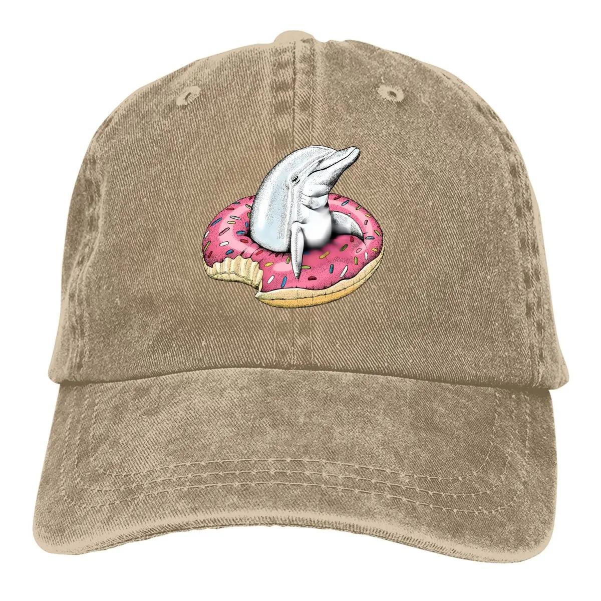 

Бейсбольная кепка Dunkin, мужская, женская, защитная, с козырьком, кепка с милым изображением дельфина Adjustable хаки