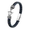 European and American Men's Titanium Steel Bracelet Cowhide Woven Anchor Leather Bracelet Leather Rope 2026